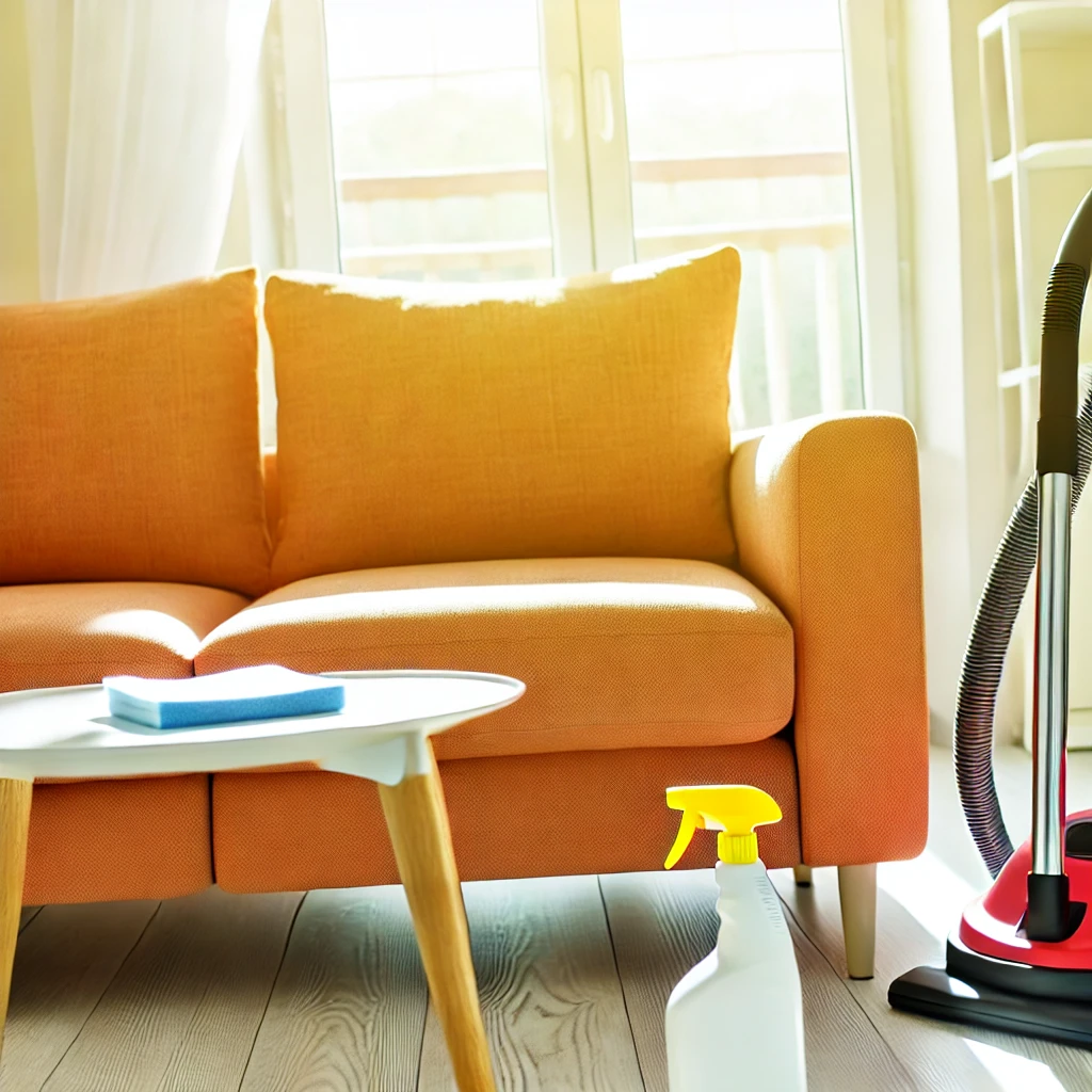 Pictorial guide to clean a fabric sofa