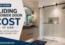 Modern frameless sliding shower door in luxury USA bathroom remodel showing sliding shower door cost trends for 2026