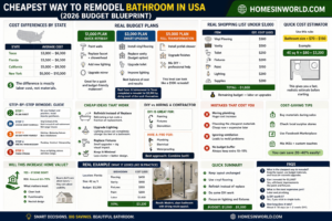 bathroom remodel cost USA budget plans step by step renovation guide cheap ideas