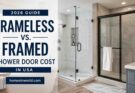 Frameless vs framed shower door cost comparison in modern USA bathroom remodeling design for 2026
