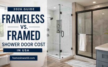 Frameless vs framed shower door cost comparison in modern USA bathroom remodeling design for 2026