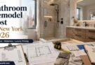 Luxury NYC apartment bathroom remodel with walk-in shower, floating vanity, contractor renovation estimate, permit paperwork, and remodeling cost planning for New York bathroom renovation pricing in 2026 by homesinworld.com