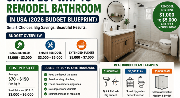 Cheapest Way to Remodel Bathroom in USA (2026 Budget Plan)